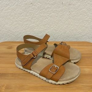 Tan Girl's Adjustable Sandals